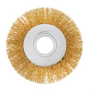 Щетка для УШМ, 100 мм, посадка 22.2 мм, плоская, латунированная витая проволока Matrix 74648