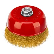 Щетка для УШМ, 125 мм, М14, "чашка", латунированная витая проволока Matrix 74606
