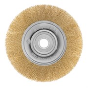 Щетка для УШМ, 200 мм, посадка 22.2 мм, плоская, латунированная витая проволока Matrix 74668