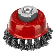 Щетка для УШМ, 65 мм, М14, "чашка", крученая проволока 0.8 мм Matrix 74621