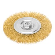 Щетка для УШМ, 150 мм, М14, плоская, латунированная витая проволока Matrix 74652