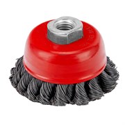 Щетка для УШМ, 75 мм, М14, "чашка", двухрядная, крученая проволока 0.35 мм Matrix 74676