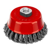 Щетка для УШМ, 100 мм, М14, "чашка", двухрядная, крученая проволока 0.5 мм Matrix 74682