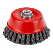 Щетка для УШМ, 125 мм, М14, "чашка", двухрядная, крученая проволока 0.5 мм Matrix 74683