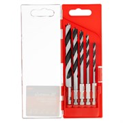 Набор сверл по дереву, 4-5-6-8-10 мм, 5 шт, шестигранный хвостовик, пластиковый кейс, Matrix 70283