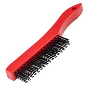 Щетка зачистная трехрядная, закаленная прямая проволока с пластиковой ручкой Matrix 74813