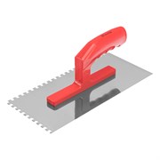 Гладилка стальная, 280 х 130 мм, зеркальная полировка, пластмассовая ручка, зуб 6 х 6 мм Matrix 86775