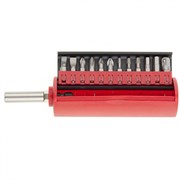 Набор бит, сталь S2, 12 шт, встроенный магнитный адаптер, пластиковый кейс Matrix 11314