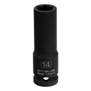 Головка ударная удлиненная шестигранная, 14 мм, 1/2, CrMo Stels 13941