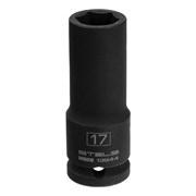 Головка ударная удлиненная шестигранная, 17 мм, 1/2, CrMo Stels 13944