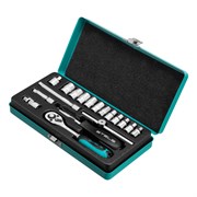 Набор торцевых головок с трещоткой, 1/4", 18 предметов Stels 13573