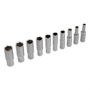 Набор удлиненных торцевых головок 1/4, шестигранные, CrV, 10 шт, 4-13 мм Stels 13605