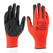 Перчатки полиэфирные с черным нитрильным покрытием маслобензостойкие, L, 15 класс вязки Stels 67870