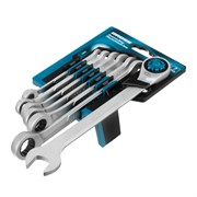 Набор ключей комбинированных трещоточных, количество зубьев 100, СRV, 7 шт, 8-19 мм Gross 14859