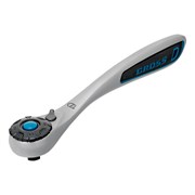 Ключ-трещотка 3/8", CrV, 120 зубьев, с быстрым сбросом, цельнометаллический, хром Gross 14136