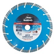 Диск алмазный, Турбо-сегментный 230 х 22.2 мм, сухая резка Барс 73089