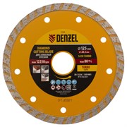 Диск алмазный, отрезной Turbo, 125 х 22.2 мм, сухая резка Denzel 73108