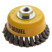 Щетка для УШМ, 100 мм, "Чашка", крученая нержавеющая проволока 0.5 мм, М14 Denzel 746283