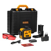 Лазерный уровень мультипризменный LX 360-2 Red, 30 м, 635 нм, аккумулятор Li 2800 мАч, резьба 5/8" Denzel 35076