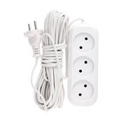 Удлинитель бытовой, без заземления, 10 м, 3 розетки, 6 А, серия УХ6 Denzel 95929