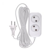 Удлинитель бытовой, без заземления, 5 м, 2 розетки, 6 А, серия УХ6 Denzel 95922