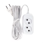 Удлинитель бытовой, без заземления, 7 м, 2 розетки, 6 А, серия УХ6 Denzel 95923