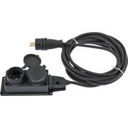 Удлинитель электрический силовой, 20 м, 2 розетки, КГ 3 х 1.5 мм, 16 А, тип УХЗ-16, Denzel 96021