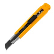 Нож, 18 мм, сменное лезвие, SK4, метал. направляющая, клипса, нажимной фиксатор Denzel 78940