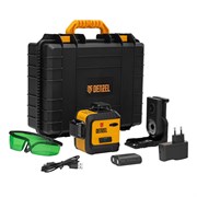 Лазерный уровень мультипризм. LXI 360-3 Green, 30 м, 520 Нм, акк. Li 2800 mAh, резьба 1/4" Denzel 35079