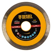 Диск алмазный отрезной 115 х 22,2 мм, сплошной, супертонкий, горячий пресс, мокрое резание Denzel 73043
