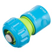 Соединитель пластмассовый, быстросъемный для шланга 3/4, аквастоп, однокомпонентный Palisad Luxe 66259