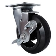 Колесо большегрузное обрезиненное поворотное с тормозом Longway SCdb 55