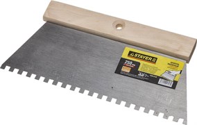 Зубчатый шпатель Stayer стальной 250мм 6х6 1025-6-25