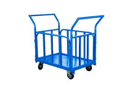 Тележка платформенная TOR ТП-Б (800х1400) с бортами и двумя ручками (колеса 160) 1048699