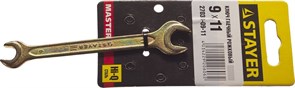 Гаечный ключ Stayer "Master" рожковый, 9х11мм 27038-09-11
