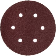 Шлифовальный круг ЗУБР "Мастер" абразивный, 6 отверстий, Р80, 150мм, 5шт 35566-150-080