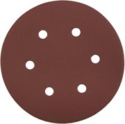 Шлифовальный круг ЗУБР "Мастер" абразивный, 6 отверстий, Р320, 150мм, 5шт 35566-150-320