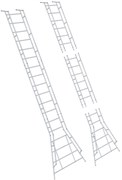 Разборная приставная лестница с перилами ЛПРп-10,0
