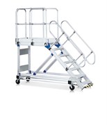 Алюминиевый трап с платформой Zarges Z600 передвижной 800мм 15 ступеней 45° 40259661