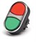 Головка для кнопки EMAS сдвоенной красно-зеленой ровной BDK20KY - фото 323517