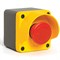 Металлический кнопочный пост EMAS желто-серый с аварийной кнопкой M1C200E40 - фото 326632
