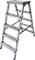 Двусторонняя алюминиевая стремянка Алюмет c широкой верхней ступенью 5 ступеней ADK6205 - фото 380414