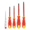 Набор отверток диэлектрических до 1000 В, 5 шт, тестер, CrV, двухкомпонентные рукоятки Сибртех 12937 - фото 724755