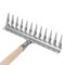 Грабли, нержавеющая сталь, 290 х 1300 мм, 12 витых зубьев, деревянный черенок, Сибртех 61754 - фото 728488