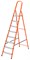 Стремянка, 8 ступеней, стальной профиль, ступени сталь, оранжевая, Сибртех 97968 - фото 740148