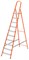 Стремянка, 10 ступеней, стальной профиль, ступени сталь, оранжевая, Сибртех 97973 - фото 740150